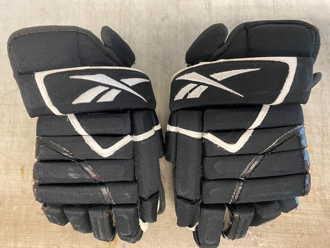 Reebok 852 4 Roll Pro Stock Hockey Gloves 14" Black Penguins 4220