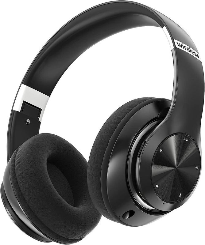Bluetooth Wireless Deep Bass Headphones with Microphone Black 60H Playtime