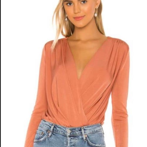 Free People Women’s Small The Turnt Bodysuit Peach