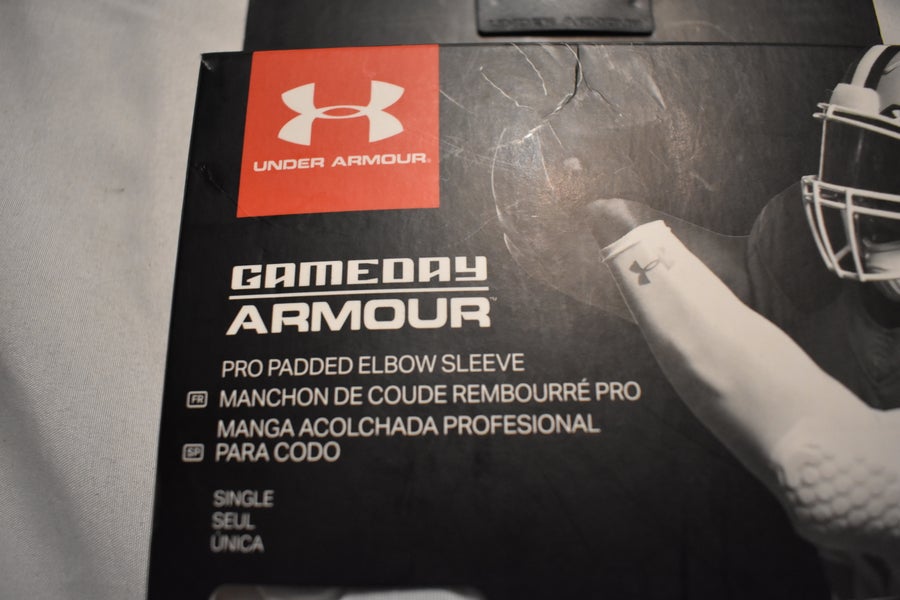 Under Armour Gameday Pro Hex Padded Arm / Elbow Sleeve, White