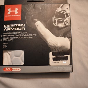 Under Armour Gameday Pro Hex Padded Arm / Elbow Sleeve, White, Small (Open Box)