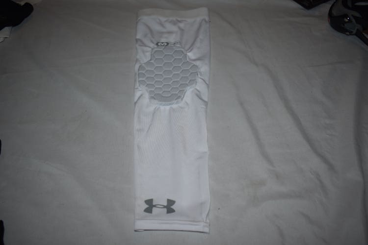 Under Armour Gameday Pro Hex Padded Arm / Elbow Sleeve, White, Small