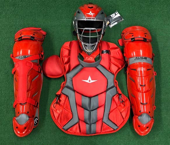 All Star System 7 Axis Adult 16+ Catchers Gear Set NOCSAE CKCCPRO1X - Red