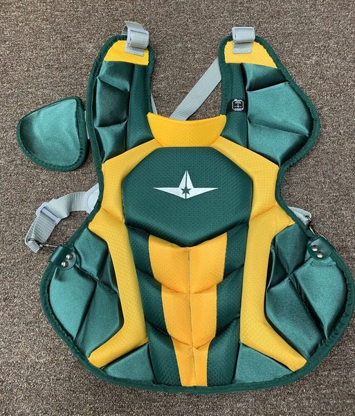 All Star System 7 Axis Youth 10-12 Catchers Gear Set - Dark Green Yellow  Gold