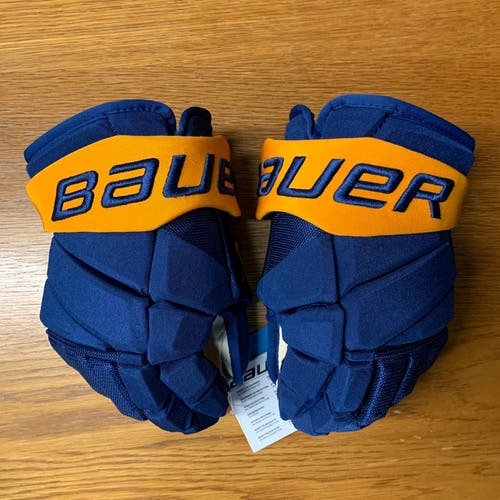 Bauer Vapor Hyperlite Pro Stock Hockey Gloves 14” Reverse Retro Blues