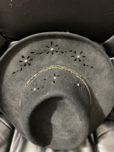 Black Cowboy Style Hat By Hughes (Rustic Style)
