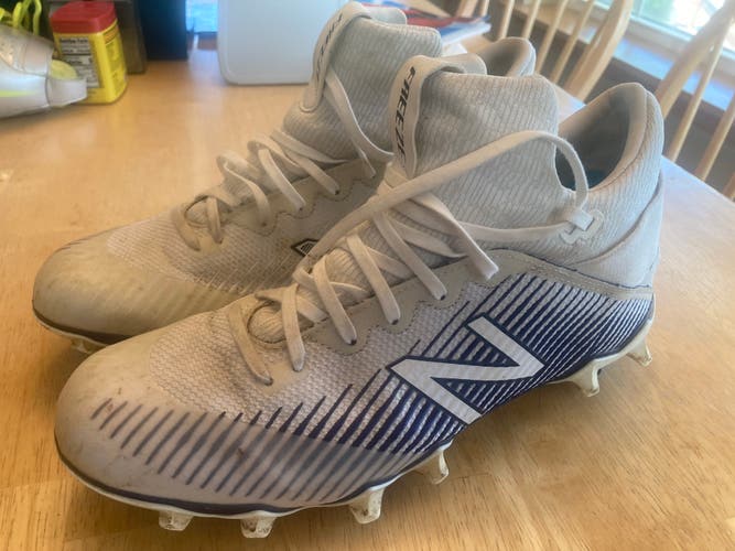 New Balance Size 10White Blue Freeze Lacrosse Cleats