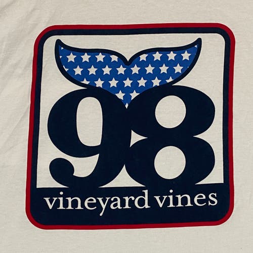 Vineyard Vines T Shirt Mens XL White Pocket Tee Born In 98 Whale Tail Box Logo
