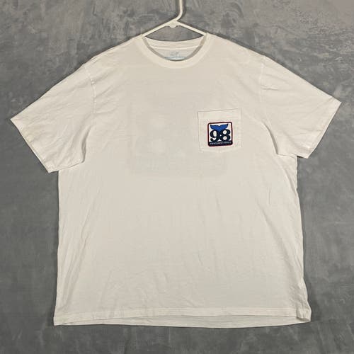 Vineyard Vines Pocket T Shirt Men XL White BORN IN '98 Patriotic Whale Tail Logo