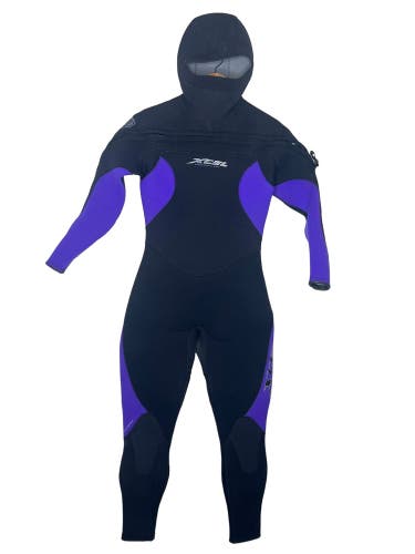 Xcel Womens Full Dive Wetsuit Size 6 Hooded Scuba Suit 7/5mm Chest Zip