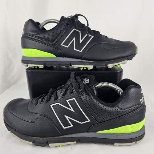 New Balance 574 NBG574 Black Green Spiked Golf Cleats Shoes Size 9.5 D Sample
