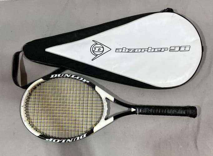 Dunlop Sport Abzorber 98 Sq In Tennis Racquet 4-3/8" Grip & Case Fast Shipping