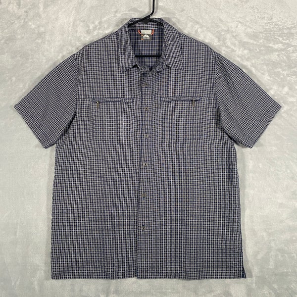 Nike ACG Men XL Fishing shirt Short Sleeve Plaid Zip Pocket