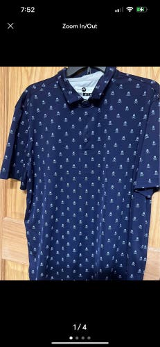 Pure Hockey blue polo shirt large thin chiclets style