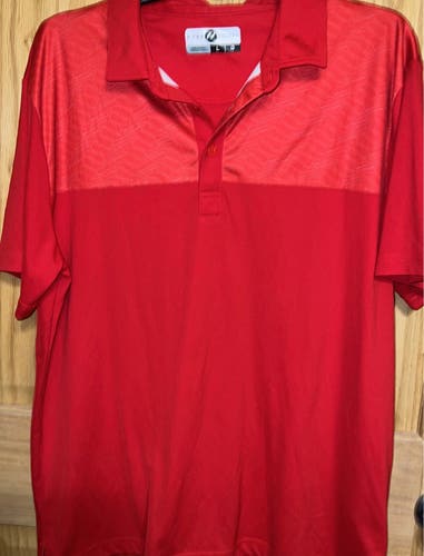 Pure Hockey red polo large thin hockey sticks
