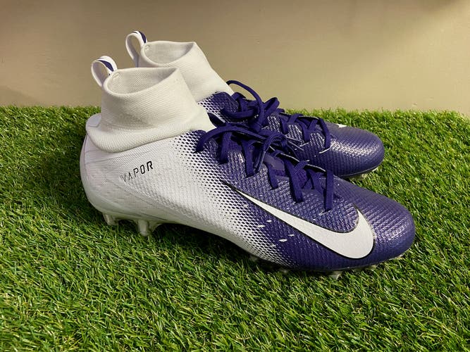 Nike Vapor Untouchable Pro 3 Purple White Mens 12 Football Cleats AO3021-155 NEW