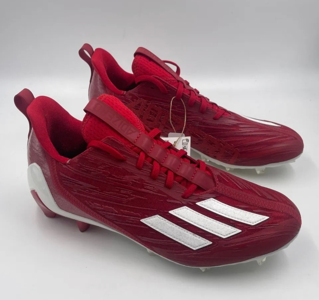 Size 12 Men’s Adidas Adizero Power Red / Cloud White Football Cleats