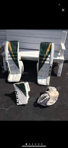 CCM goalie glove blocker and leg pads