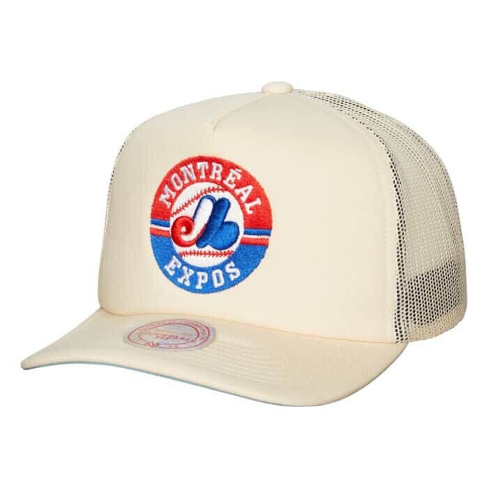2023 Montreal Expos Evergreen Trucker Snapback Coop Mesh Snapback hat