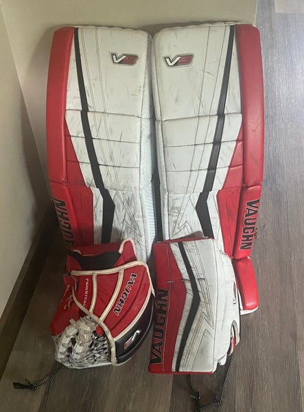 Vaughn V9 Pro Carbon Goalie Pads, Glove Blocker FULL SET 35+2