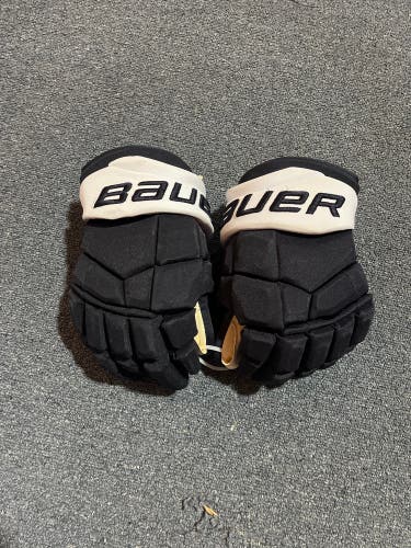 Game Used Navy (WC) Bauer UltraSonic Pro Stock Gloves Colorado Avalanche Rodrigues 14”
