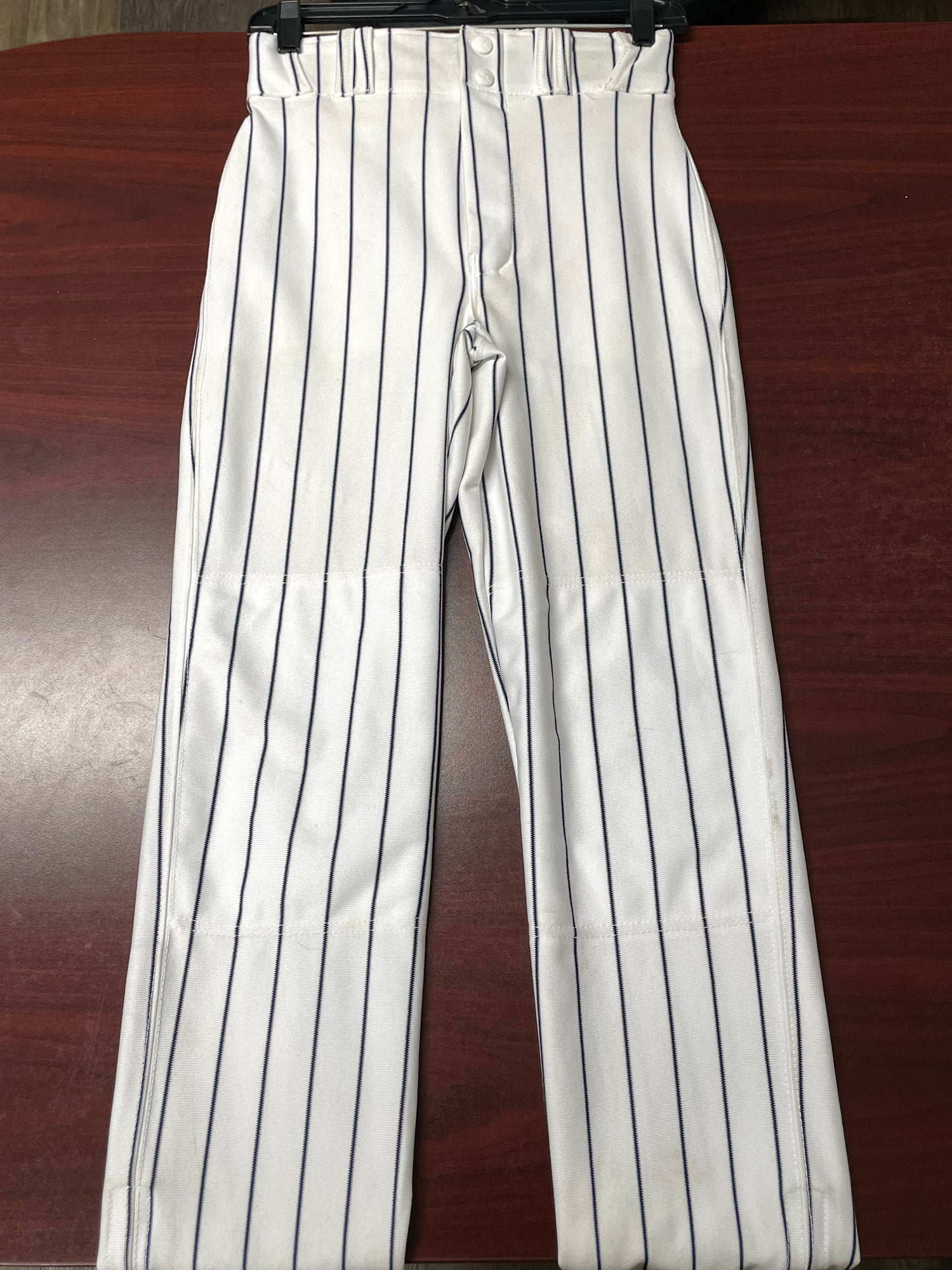 New Easton Pro Pinstripe Youth Baseball Pants White/Navy (Yankees)