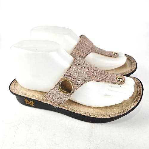 Alegria CAR-817 Carina Naturally Leather Thong Wedge Sandals Women’s 37 / 7