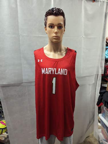 NWT Maryland Terrapins Under Armour Basketball Jersey Red 4XL NCAA