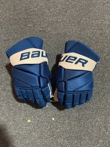 Game Used Blue Bauer Vapor 2X PRO Pro Stock Gloves Colorado Avalanche #9 14”