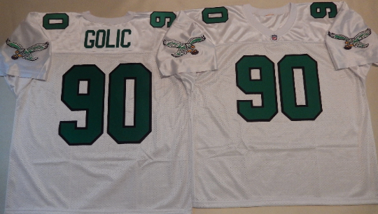 Philadelphia Eagles MIKE GOLIC Vintage Throwback Football Jersey WHITE New All Sizes