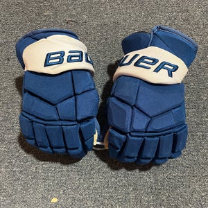 Game Used Blue Bauer UltraSonic Pro Stock Gloves Colorado Avalanche Toews 14”