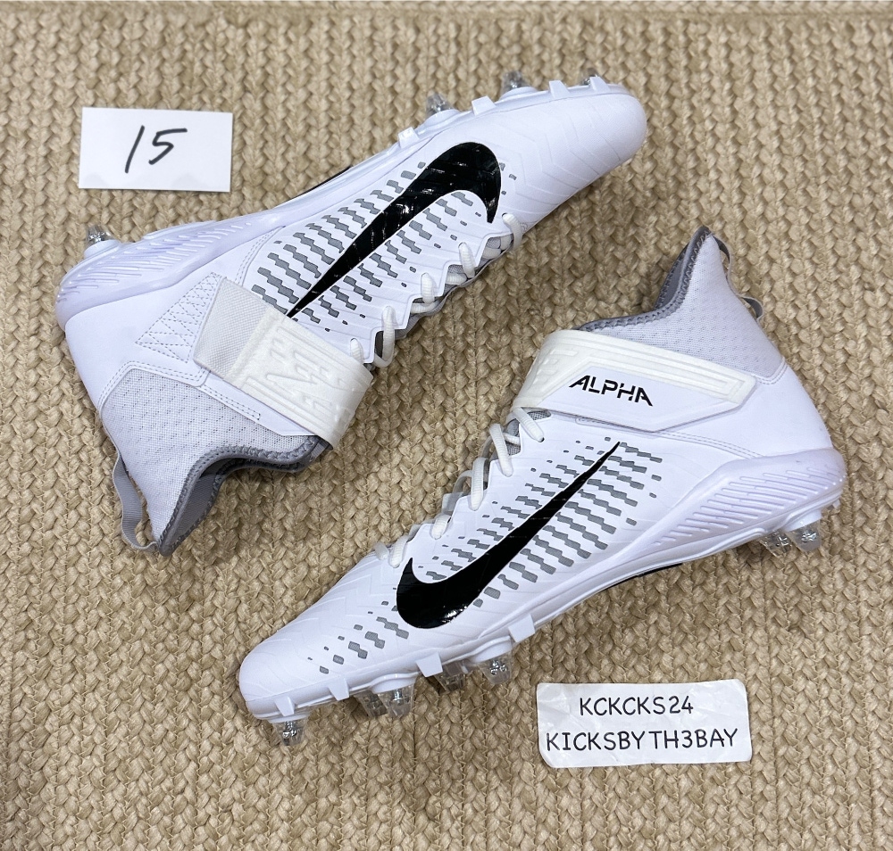 Nike Alpha Menace Pro 2 D Football Cleats White CK4277-100 Mens Size 15