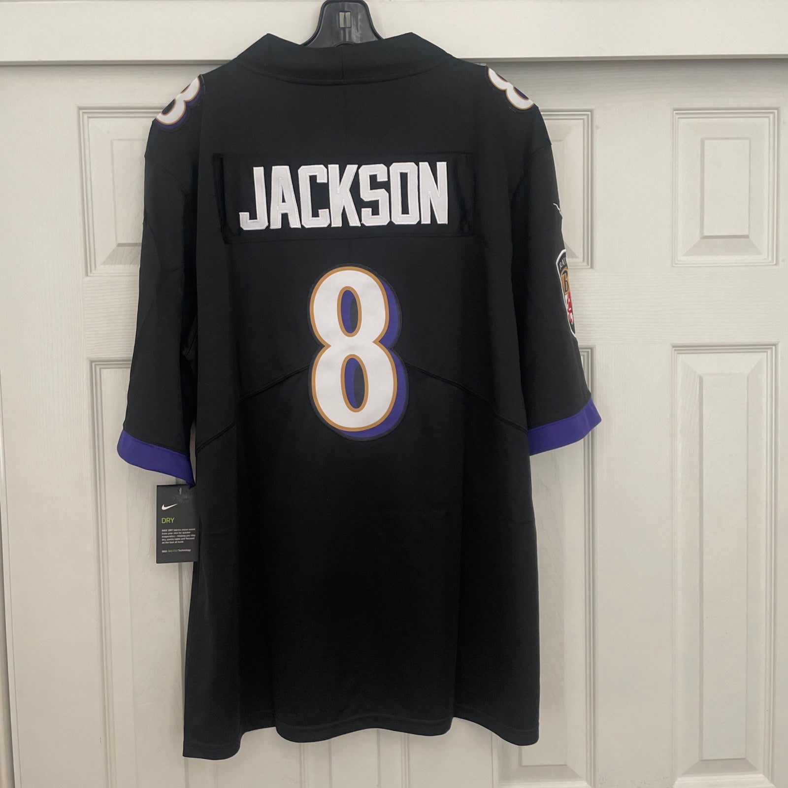 Lamar Jackson Nike jersey. New with tags. Large much too big. Wears like XL