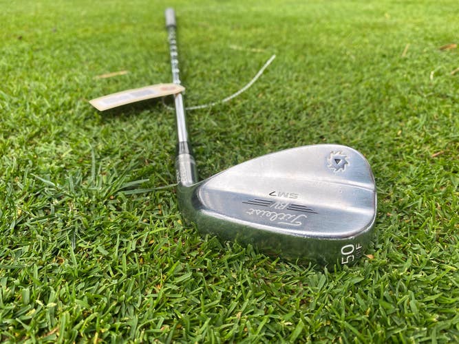 Used Men's Titleist BV Vokey SM7 Tour Chrome F Grind Right Wedge 50 Steel