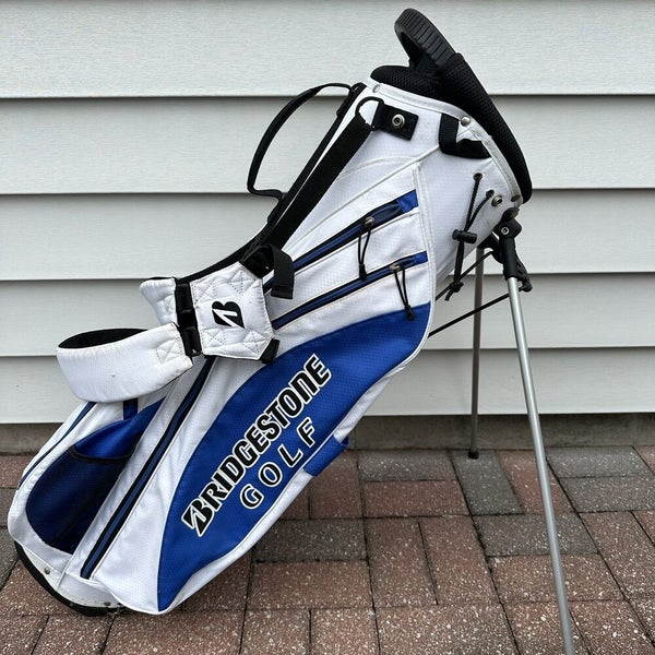 Bridgestone Golf Lightweight Stand Carry Bag White Blue Black 4 Way Dividers