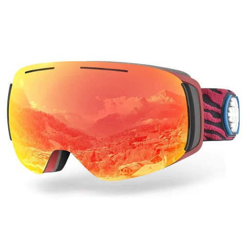 Snowledge Hawa Magnetic ADULT NEW Ski Goggles w/ Replacement Lens and Case