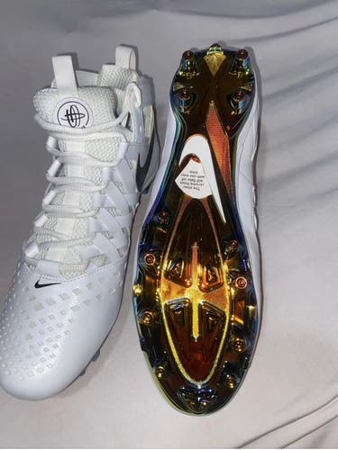 Brand New Men's Size 12.5 Nike Huarache 5 V Lax LE Chrome Lacrosse Football Cleats
