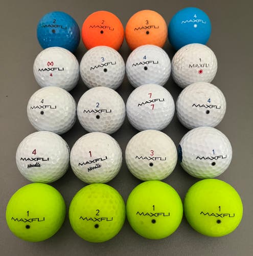 (20) MAXFLI Golf Balls Softfli tour long soft (lot e2) used/recycled