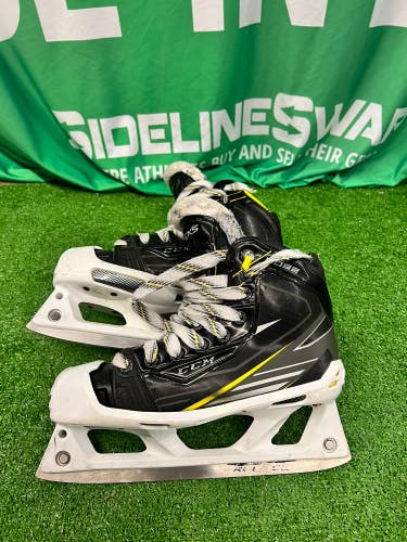 Junior Used CCM Tacks 6092 Hockey Goalie Skates D&R (Regular) 4.0