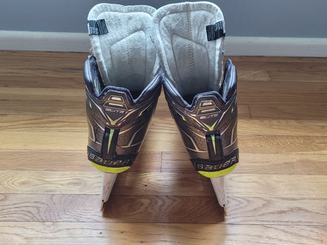 Senior Used Bauer Elite Hockey Goalie Skates Regular Width Size 7.5