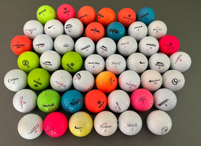 50 assorted GOLF balls - wide Variety Nicklaus Nike Slazenger (LOTg2)