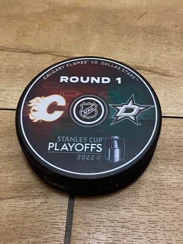 2022 NHL Playoffs Calgary Flames vs Dallas Stars around 1 Hockey Puck New