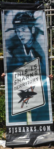 San Jose Sharks Street hung Scott Hannan Banner