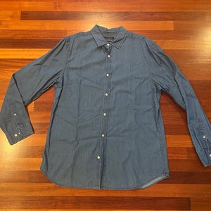 Banana Republic Grant Slim Fit Denim Shirt Button Down XL - New