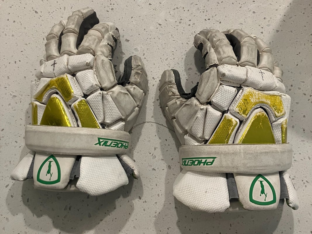 Notre Dame Men's Lacrosse Used Player's Adrenaline Phoenix Lacrosse Gloves 13"