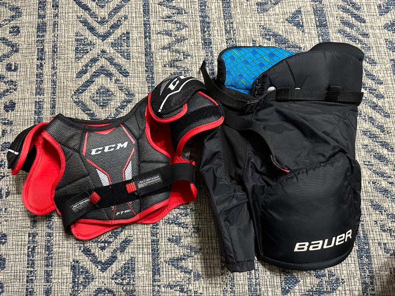 Youth Medium Bauer Hockey Pants and CCM Jetspeed Chest Protector