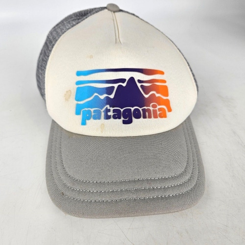 Patagonia Mesh Foam Trucker Hat Snapback Gray White Adjustable Cap
