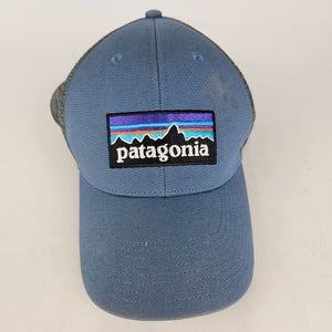 Patagonia P 6 Logo Trucker Hat Blue One Size Snap Back Mesh Adjustable