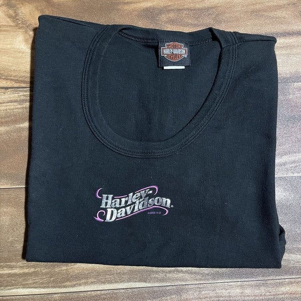 Harley-Davidson Womens T-Shirt Hanau Germany Black Pink Short Sleeve Sz Large L