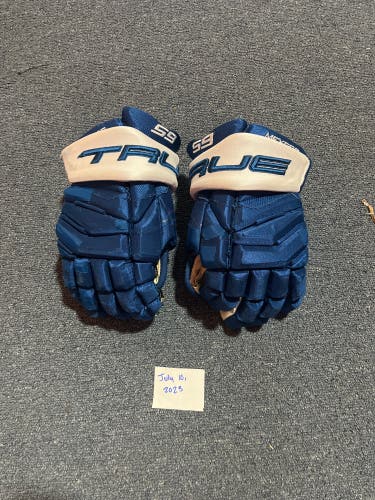 Game Used Blue True Catalyst 9X Pro Stock Gloves Colorado Avalanche Meyers 14”